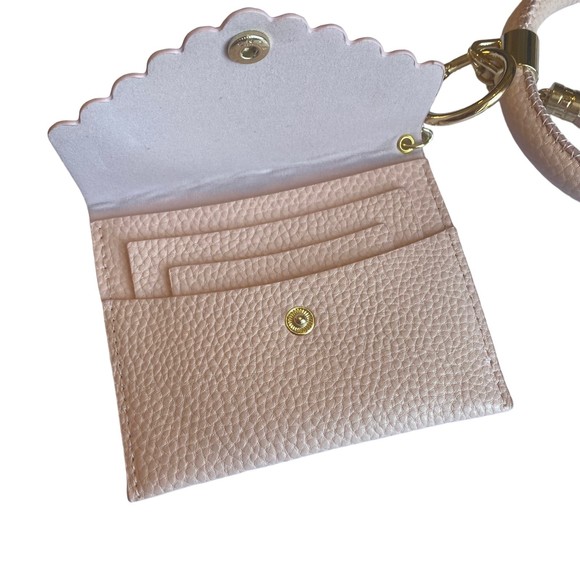 Pink Wristlet Wallet Tassel Keychain NWOT - Picture 5 of 7